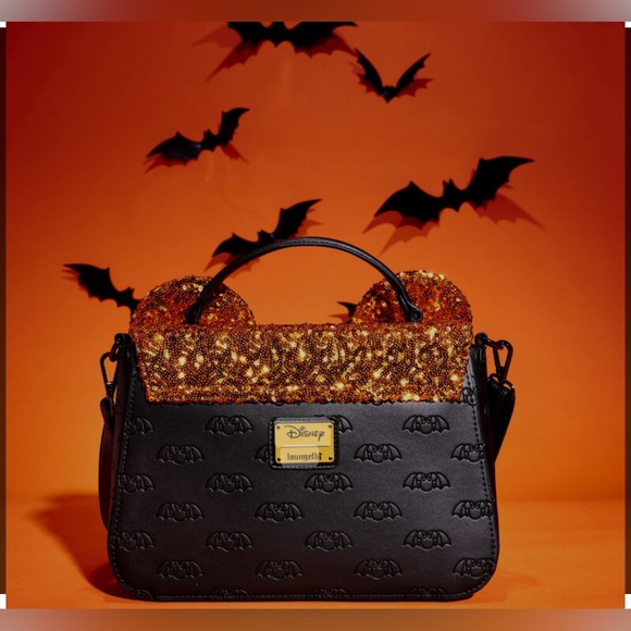 LOUNGEFLY DISNEY MINNIE MOUSE EXCLUSIVE HALLOWEEN CROSSBODY - NWT - Picture 5 of 5